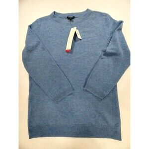 100% Pure Cashmere Crewneck Sweater Blue Talbots NWT Buttery Soft Small